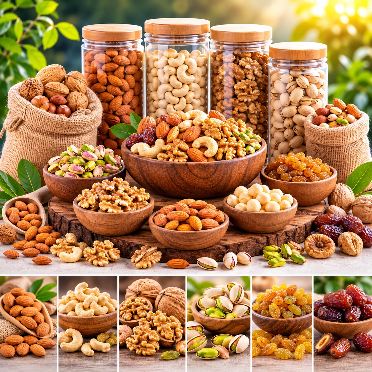 Selected natural nuts